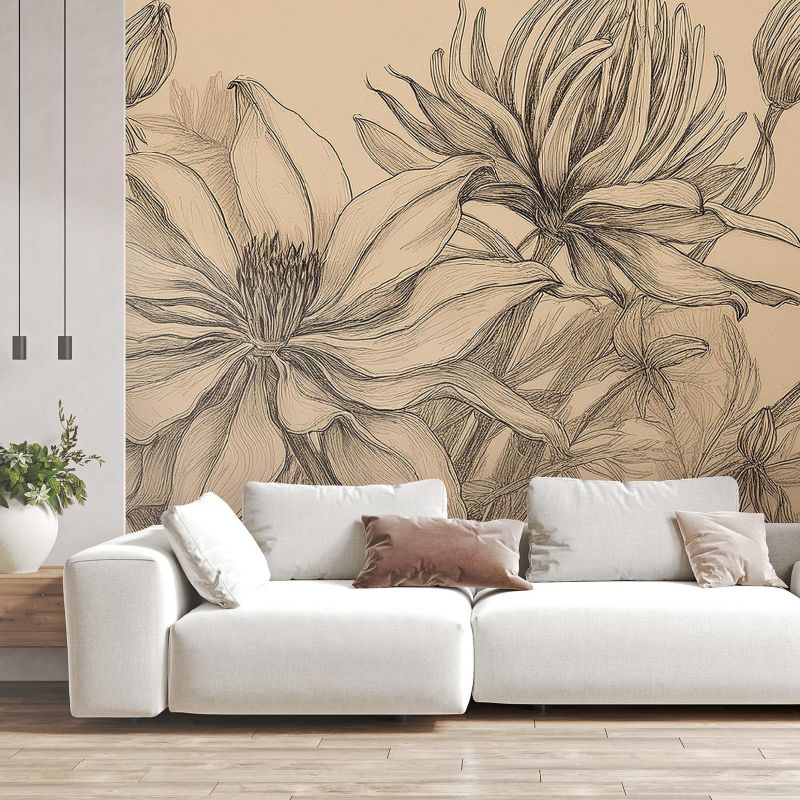 Fototapeta Feeby Kwiaty Rośliny Beżowy  350x245 1 szt