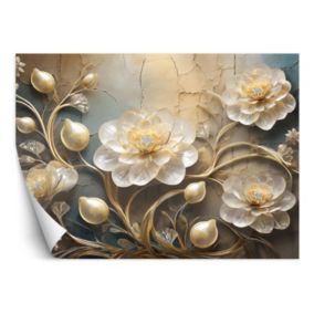 Fototapeta Feeby Kwiaty Złoty Glamour  200x140 1 szt