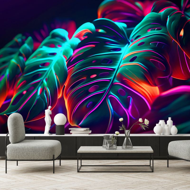 Fototapeta Feeby Liście monstera w futurystycznym stylu  250x175 1 szt