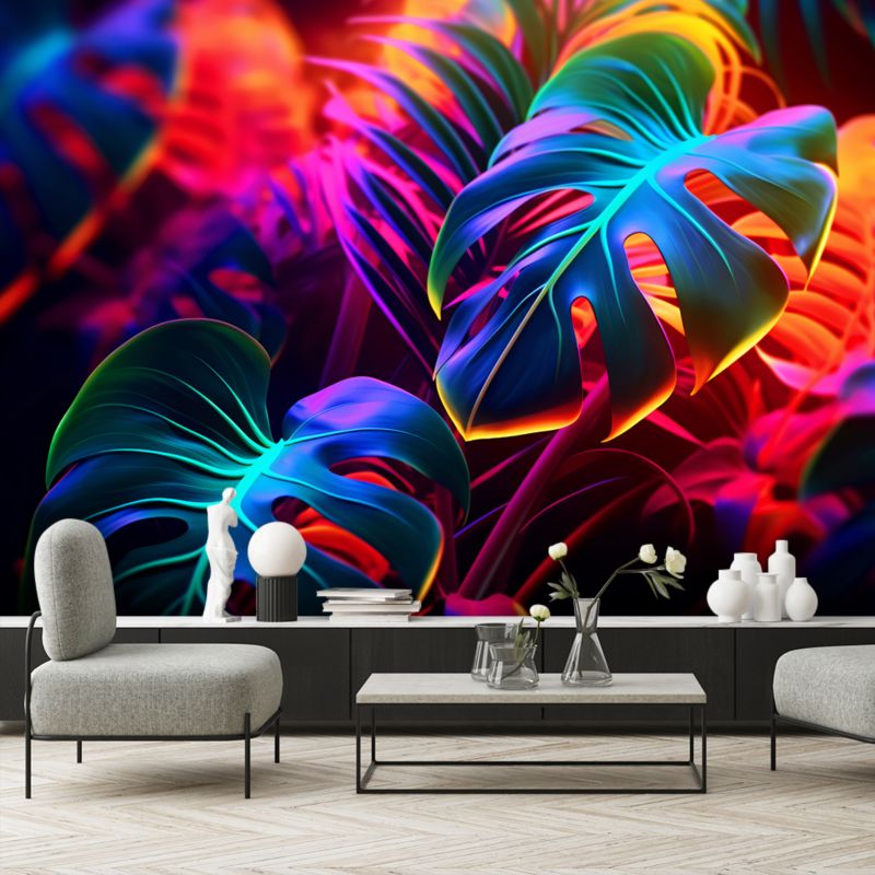 Fototapeta Feeby Liście monstera w neonowych barwach  400x280 1 szt