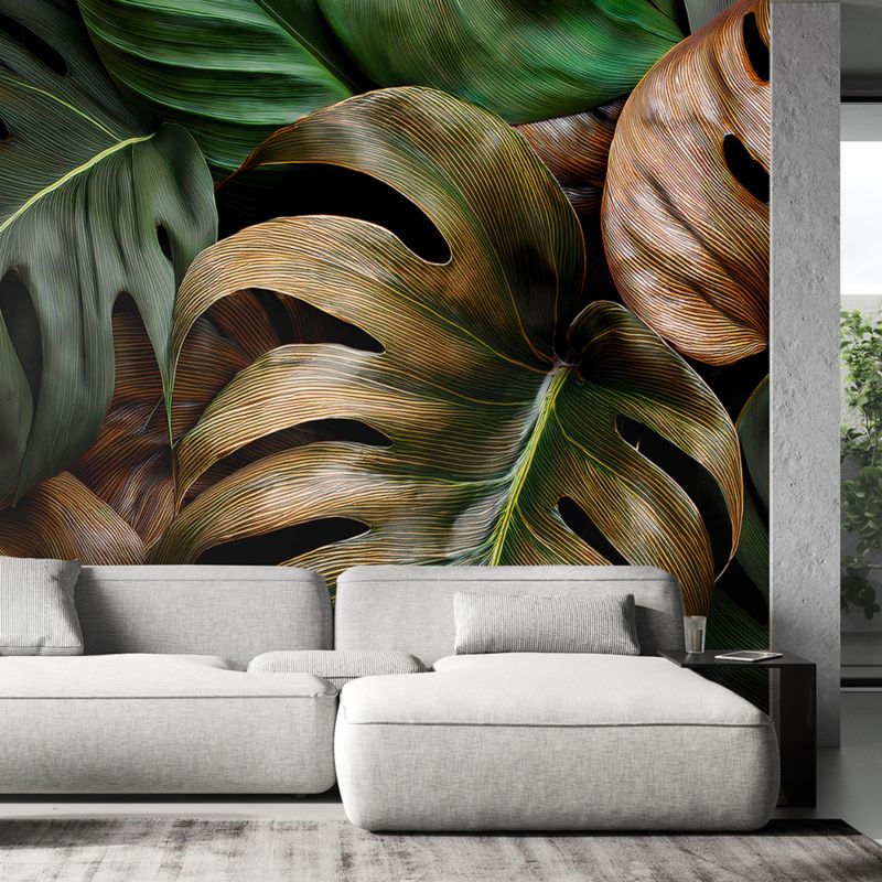 Fototapeta Feeby Liście Monstery W Naturalnych Kolorach  350x245 1 szt