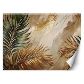 Fototapeta Feeby Liście Rośliny Boho na żłotym Marmurze  450x315 1 szt