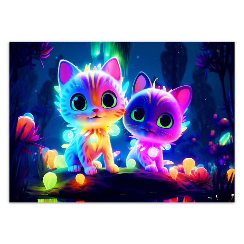 Fototapeta Feeby Śliczne koty neonowe  100x70 1 szt