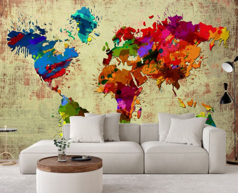 Fototapeta Feeby Mapa świata akwarela  100x70 1 szt