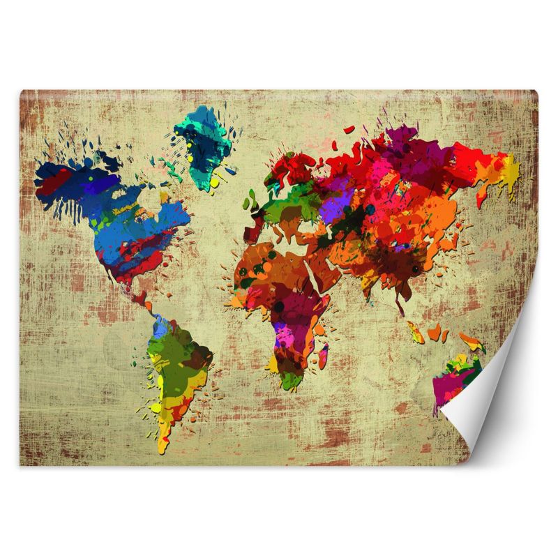 Fototapeta Feeby Mapa świata akwarela  150x105 1 szt