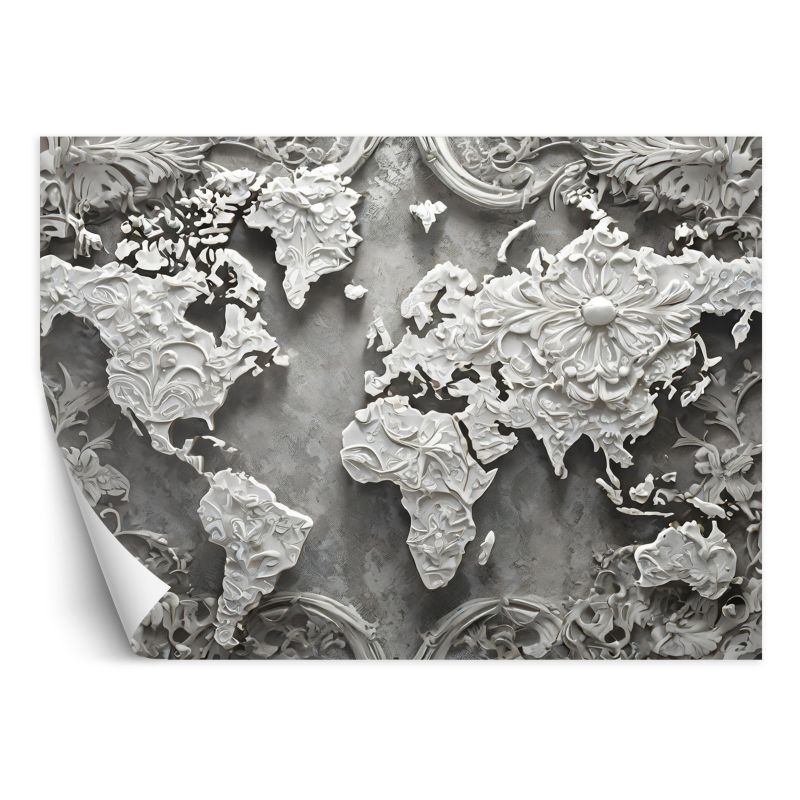 Fototapeta Feeby Mapa świata szary abstrakcyjny  450x315 1 szt