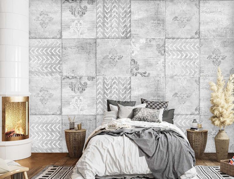 Fototapeta Feeby Minimalistyczne kafelki w szarości  250x175 1 szt