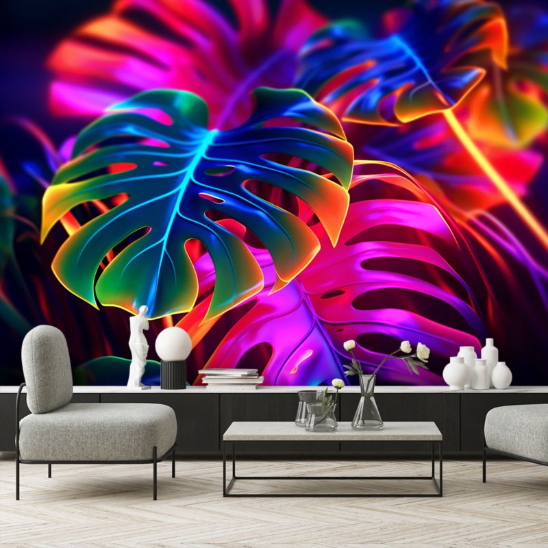 Fototapeta Feeby Monstera fluorescencyjne liście  350x245 1 szt