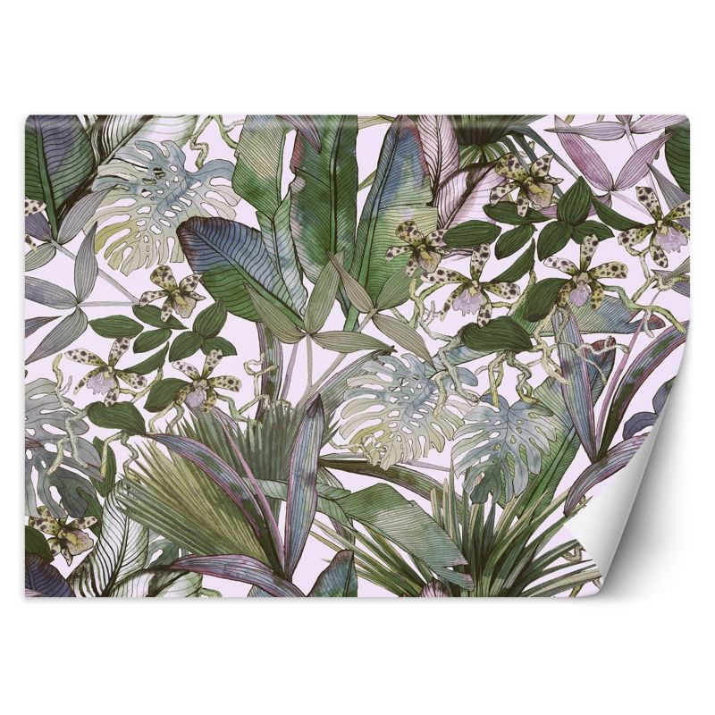 Fototapeta Feeby Monstera i tropikalne liście w pastelach  200x140 1 szt