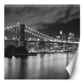 Fototapeta Feeby Most brookliński rozświetlony nocą Nowy Jork  100x100 1 szt