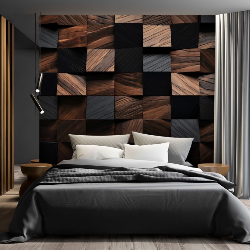 Fototapeta Feeby Mozaika drewniana kostka 3D  450x315 1 szt