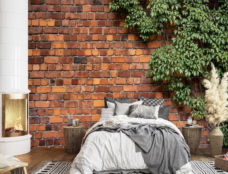 Fototapeta Feeby Mur z cegły rośliny  350x245 1 szt