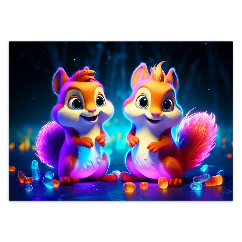 Fototapeta Feeby Neonowa wiewiórka  200x140 1 szt