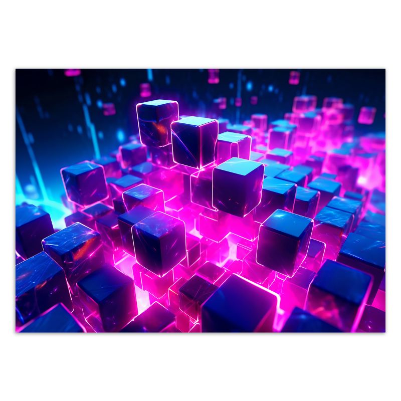 Fototapeta Feeby Neonowe kostki abstrakcja 3D  250x175 1 szt