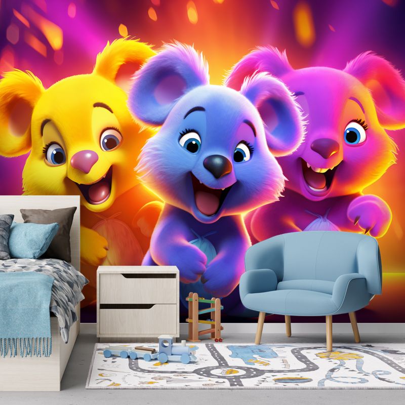 Fototapeta Feeby Neonowe niedźwiadki abstrakcja  250x175 1 szt
