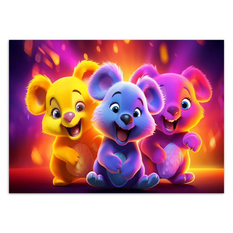 Fototapeta Feeby Neonowe niedźwiadki abstrakcja  250x175 1 szt