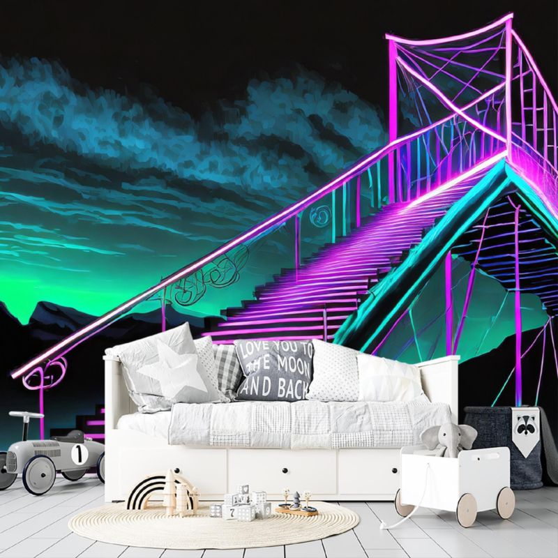 Fototapeta Feeby Neonowe schody Futurystyczna abstrakcja  250x175 1 szt