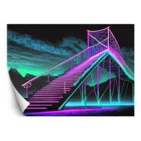 Fototapeta Feeby Neonowe schody Futurystyczna abstrakcja  350x245 1 szt