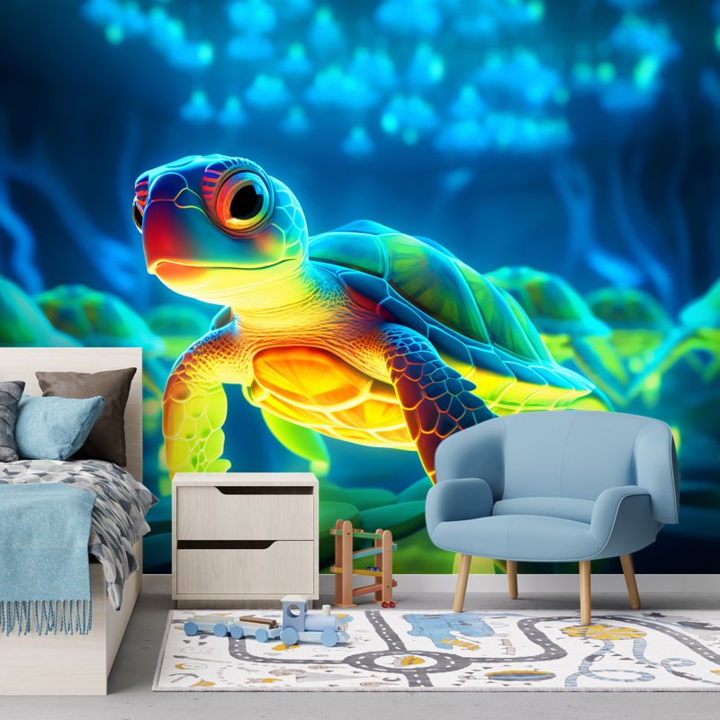 Fototapeta Feeby Neonowy żółw  150x105 1 szt