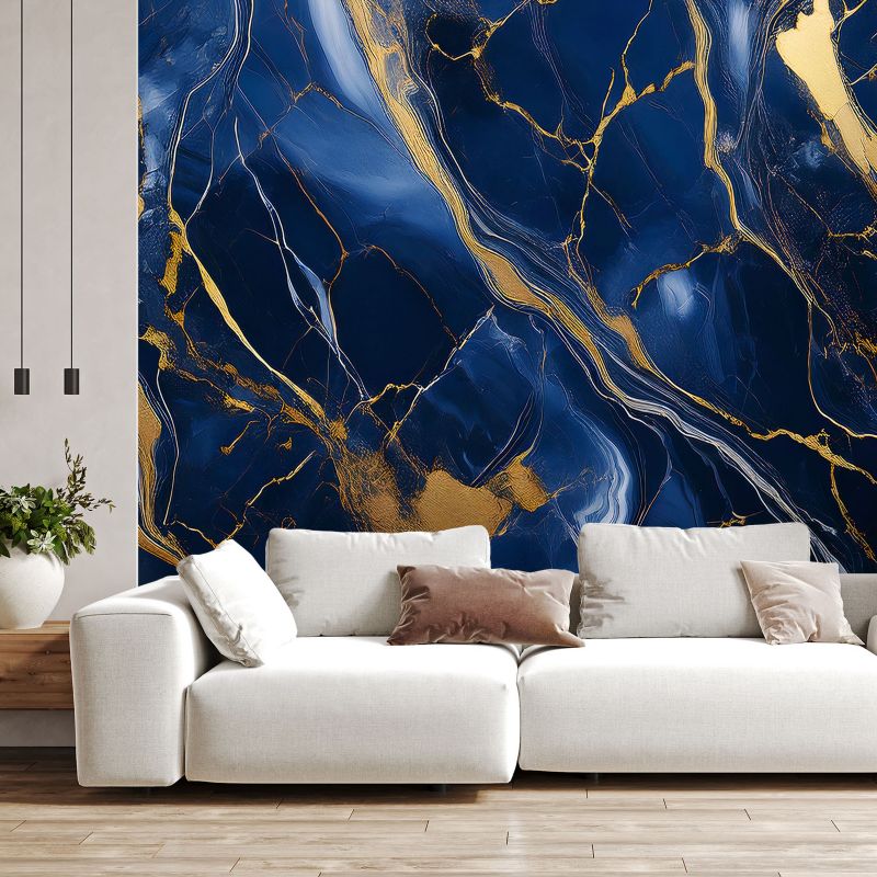 Fototapeta Feeby Niebieski Marmur ze Złotem Lofty  350x245 1 szt