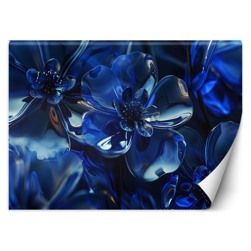 Fototapeta Feeby Niebieskie szklane kwiaty 3D  150x105 1 szt