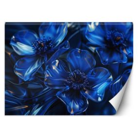 Fototapeta Feeby Niebieskie szklane kwiaty makro 3D  150x105 1 szt