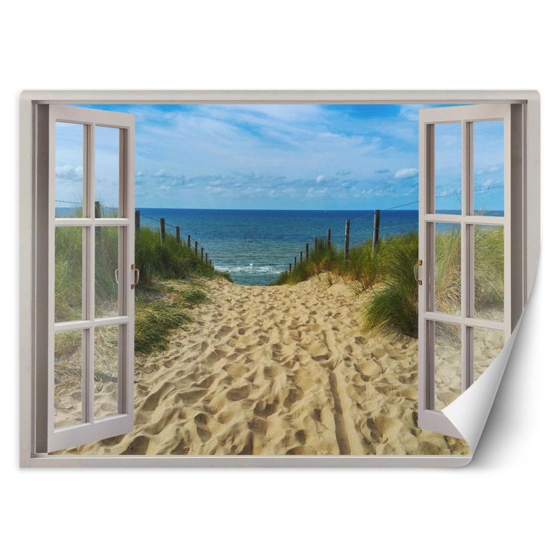 Fototapeta Feeby Okno morze plaża niebo  280x200 1 szt