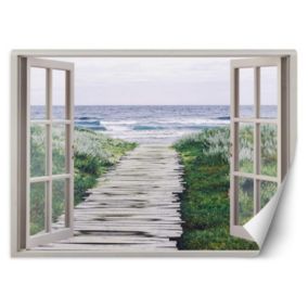 Fototapeta Feeby Okno morze plaża pomost  280x200 1 szt