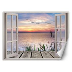 Fototapeta Feeby Okno z widokiem na zachodzące słońce  280x200 1 szt