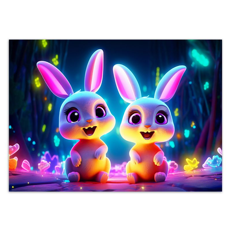 Fototapeta Feeby Para króliczków neon  200x140 1 szt