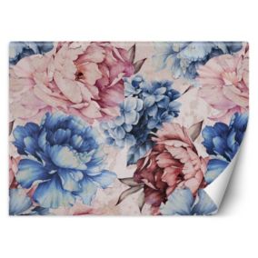 Fototapeta Feeby Piwonie 3D pastelowa akwarela  350x245 1 szt
