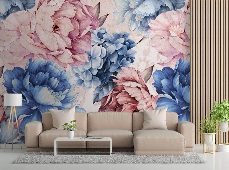 Fototapeta Feeby Piwonie 3D pastelowa akwarela  350x245 1 szt