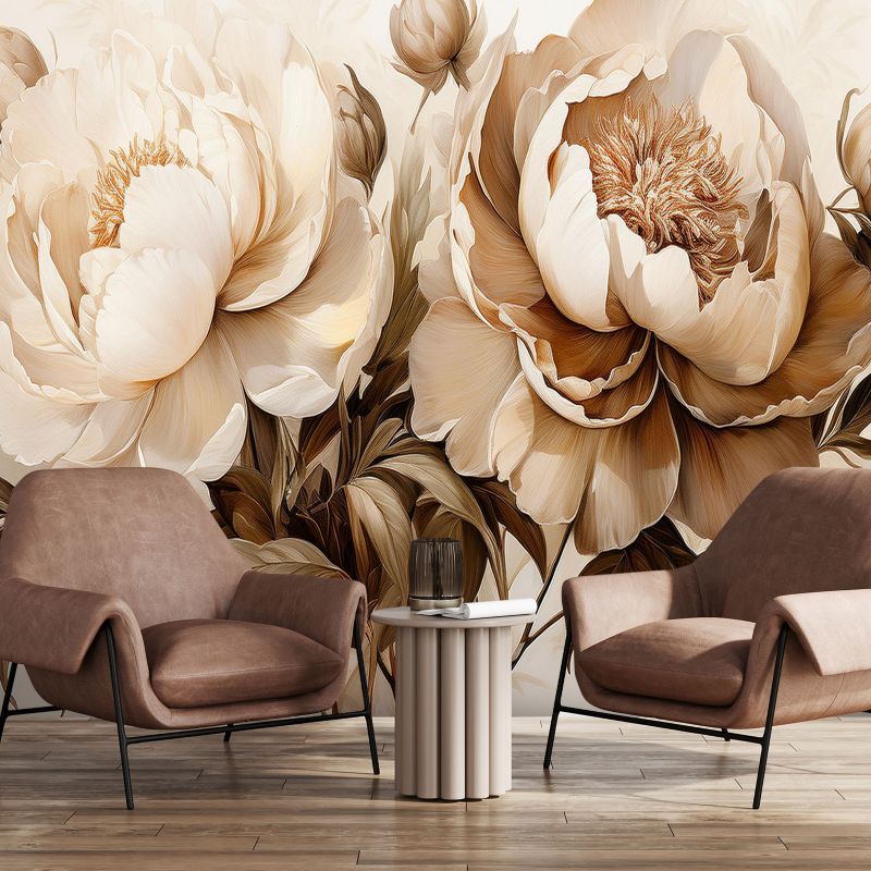 Fototapeta Feeby Piwonie Peonie Kwiaty w Beżu  250x175 1 szt