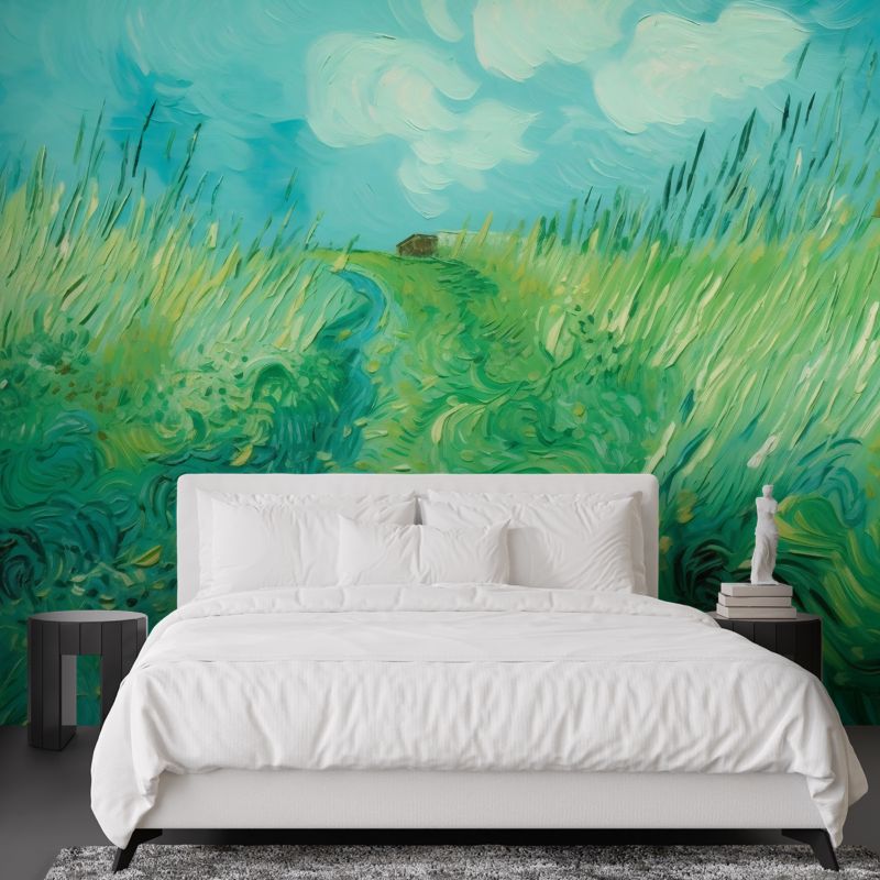 Fototapeta Feeby Pole z zieloną pszenicą - V. van Gogh  100x70 1 szt