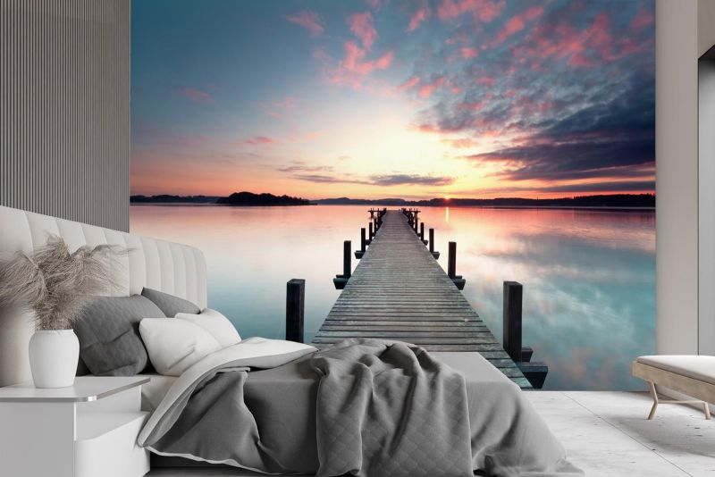 Fototapeta Feeby Pomost jezioro zachód słońca  250x175 1 szt