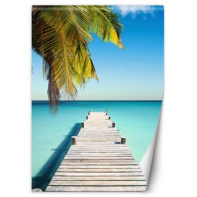 Fototapeta Feeby Pomost palmy tropikalny ocean  200x280 1 szt