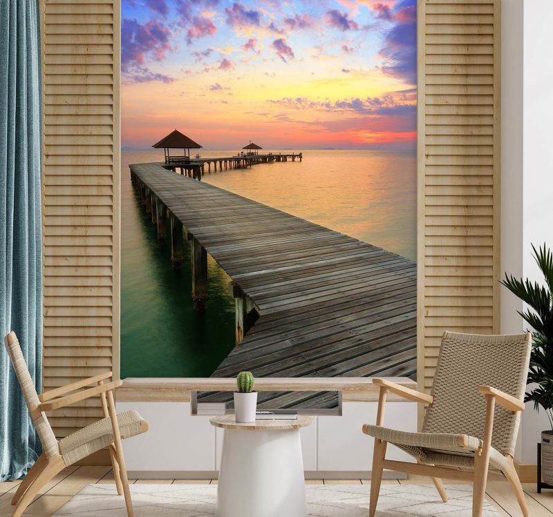 Fototapeta Feeby Pomost zachód słońca nad morzem  150x210 1 szt