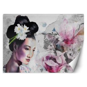 Fototapeta Feeby Portret gejszy na starej ścianie  450x315 1 szt