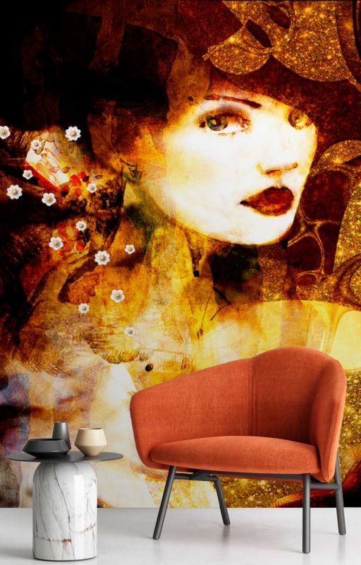 Fototapeta Feeby Portret złota kobieta akwarela  200x280 1 szt