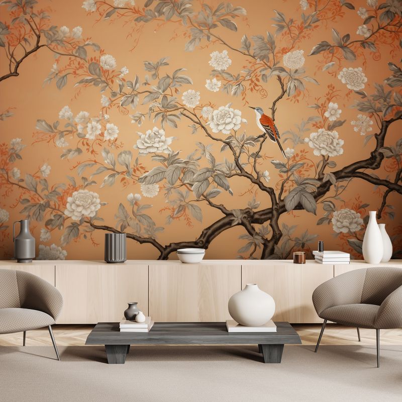 Fototapeta Feeby Ptak Drzewo Chinoiserie  300x210 1 szt
