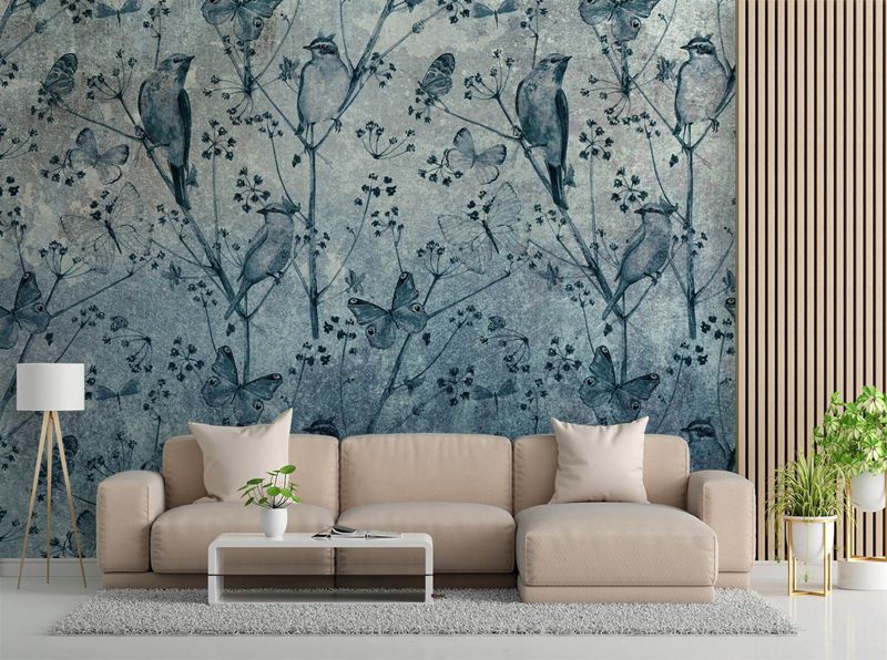 Fototapeta Feeby Ptaki i motyle na ścianie  100x70 1 szt