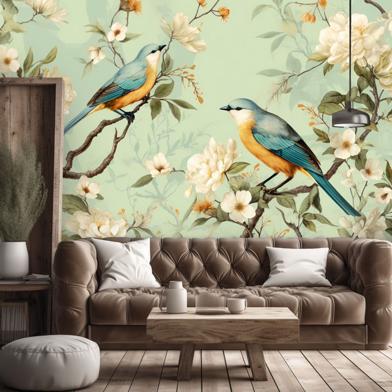 Fototapeta Feeby Ptaki Kwiaty Chinoiserie  350x245 1 szt