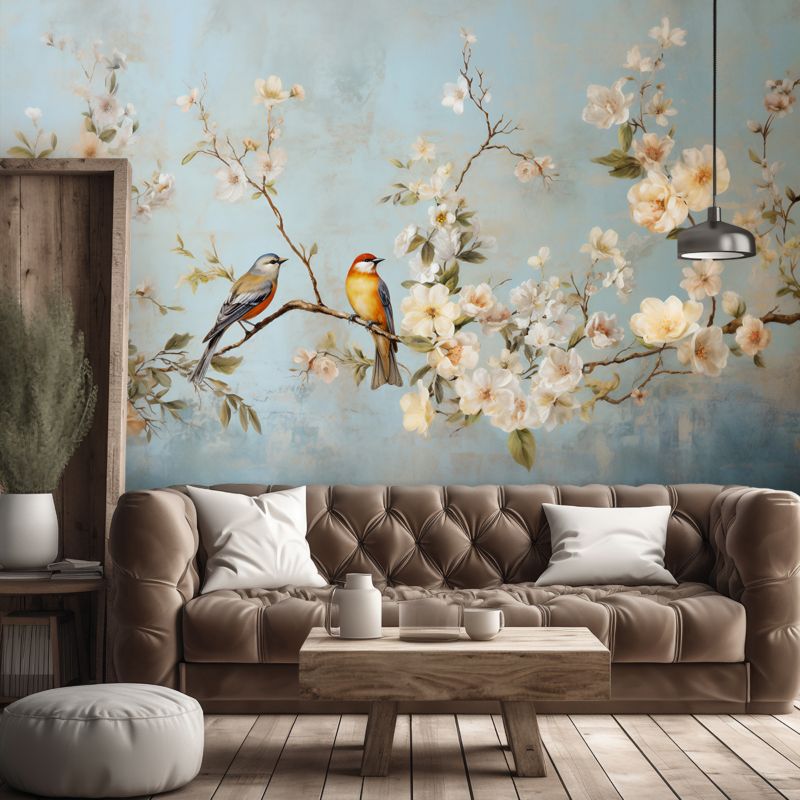 Fototapeta Feeby Ptaki na gałęzi Chinoiserie  150x105 1 szt