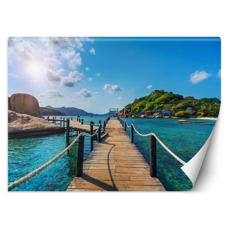 Fototapeta Feeby Rropikalna plaża wyspa palmy  200x140 1 szt