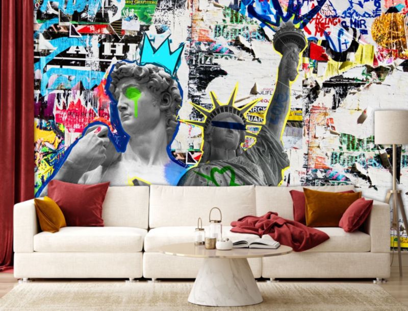 Fototapeta Feeby Rzeźba Dawida i Statua Wolności NY  350x245 1 szt