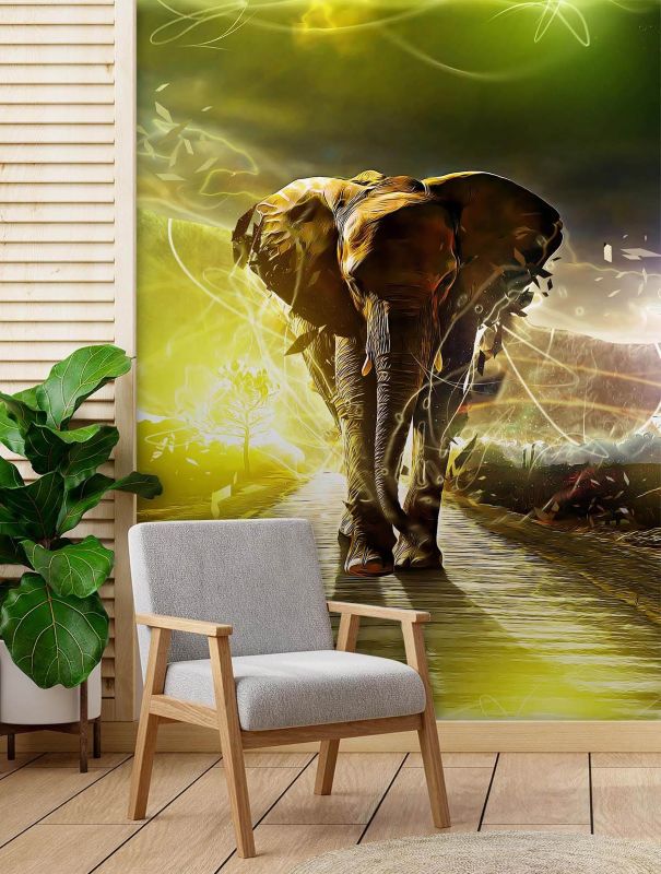 Fototapeta Feeby Słoń na drodze abstrakcja  100x140 1 szt