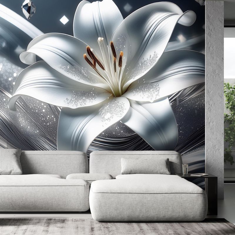 Fototapeta Feeby Srebrny kwiat lilii  250x175 1 szt