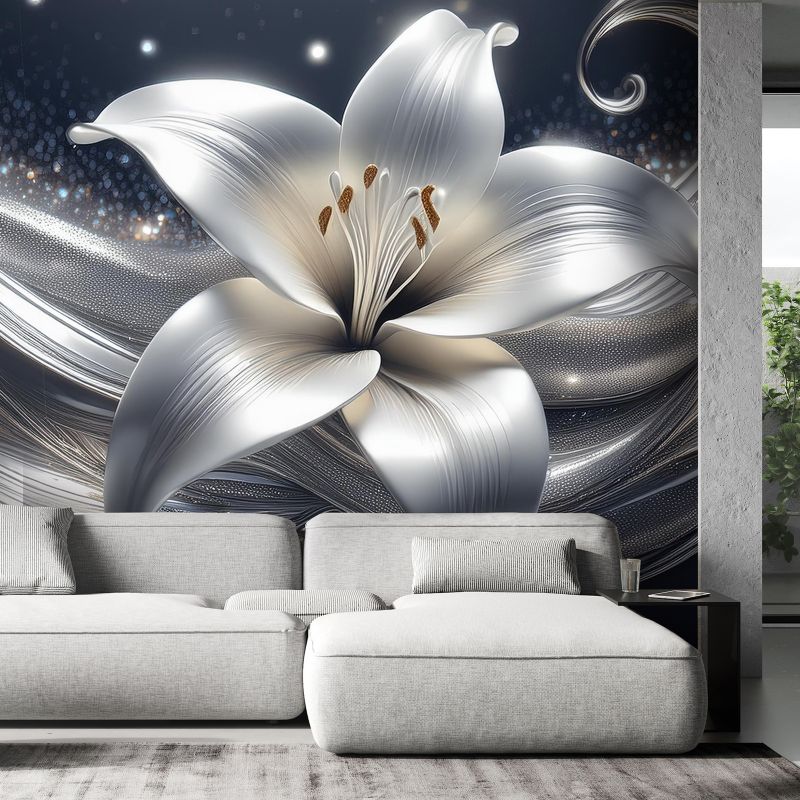 Fototapeta Feeby Srebrny kwiat natury  100x70 1 szt