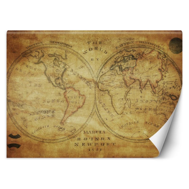 Fototapeta Feeby Stara retro mapa świata  150x105 1 szt