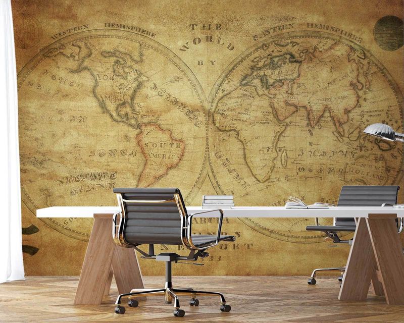 Fototapeta Feeby Stara retro mapa świata  150x105 1 szt